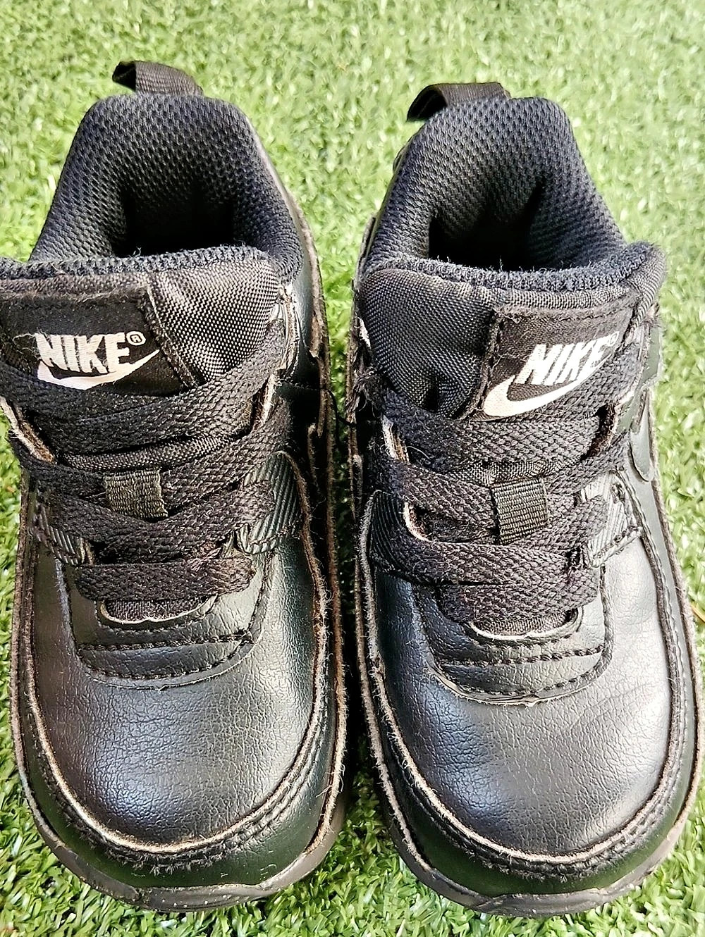 😇Nike Air Max 90 Toddler Triple Black Sneakers Girls US 7C
